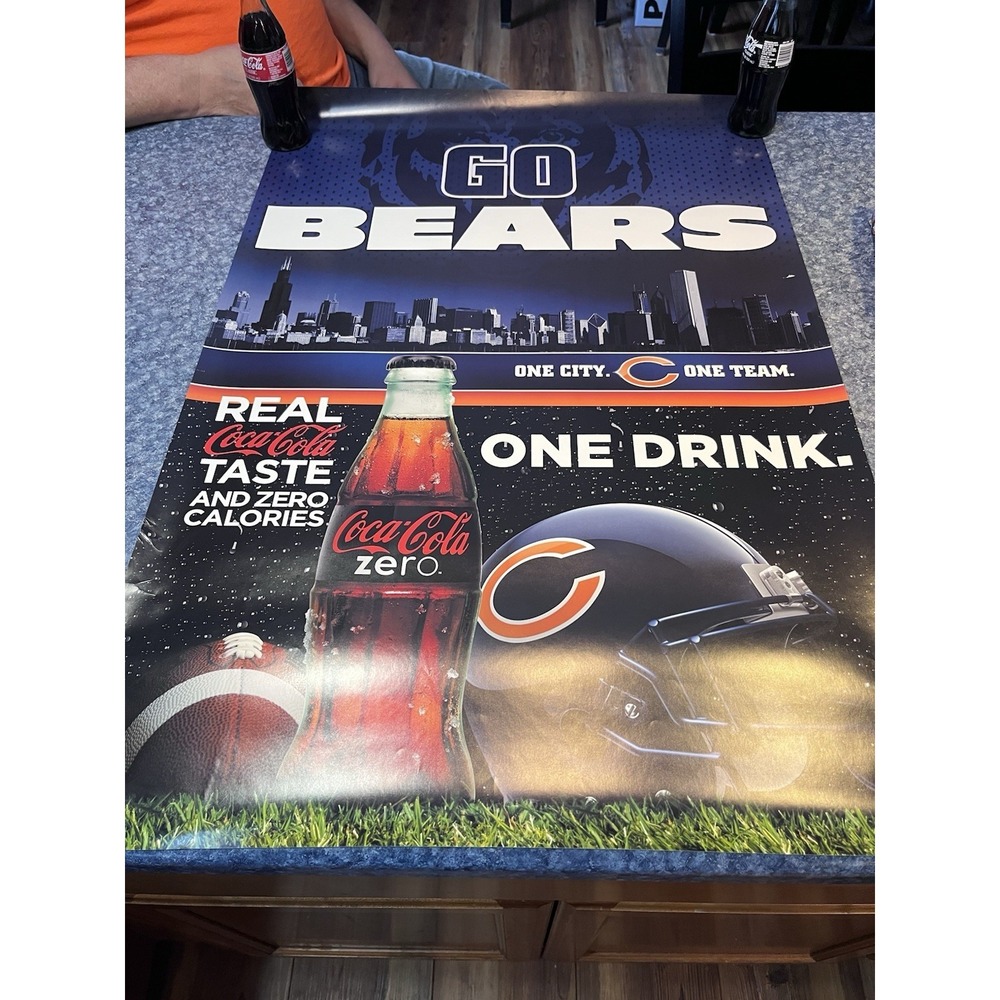 Chicago Bears/ Coca Cola Coke Zero 2011 Advertising 36x24 Poster